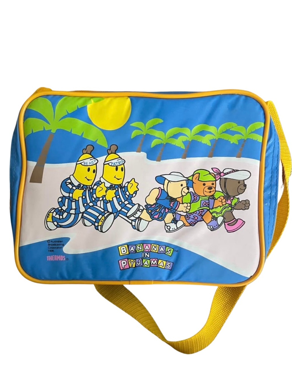 Thermos Blue & Yellow Bananas in Pyjamas Kids and Adults Vintage Bag / Lunch Box